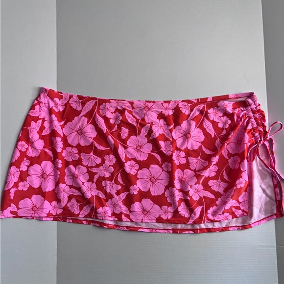 Wild Fable Pink Floral Bralette Cheeky Bikini Set & Cover Up 3PC Women 2X 3X NEW - Picture 7 of 12